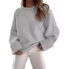 Knitted Autumn and Winter European and American Versatile Street Style Round Neck Pullover Loose Women's European Certification