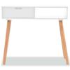 VidaXL Table console Bois de pin massif 80 x 30 x 72 cm Blanc