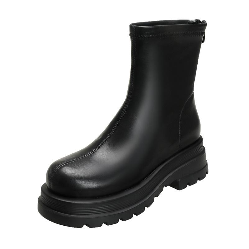 Martin Boots Women's Short Boots Thick-soled Women's Small Summer and Autumn Boots Medium Boots Chelsea Cigarette Boots Are Comfortable and Lightweigh