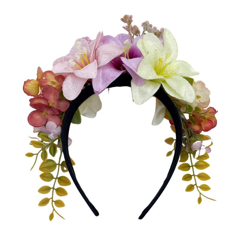 Hot Selling Fabric Orchid Headdress Women's Bohemian Wreath Bridal Simulation Flower Dress