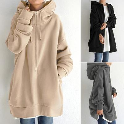 Women Winter Oversized Warm Casual Sweatshirt Tunic Coat Jackets Hoodie Cardigan Loose Outerwear