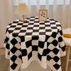 ZISIZ Black Checkerboard Tablecloth