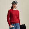 Zhaojun Women's Autumn/Winter Round Neck Cable Knit Cashmere Sweater