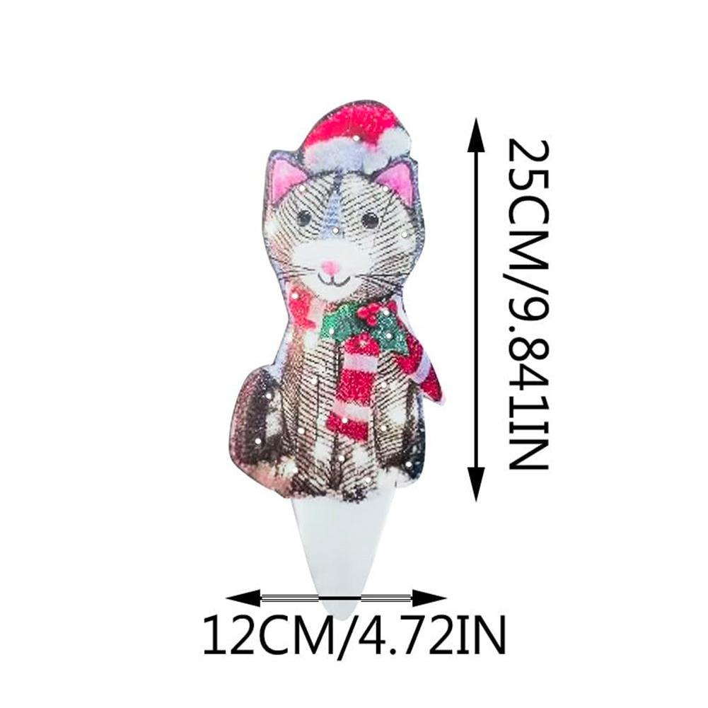 Christmas Light Up Animals Figurine Wearing Xmas Hat Bright Lights Animal Ornament Acrylic for Home Garden Front Pathway Walkway