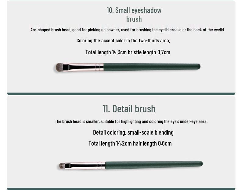 Green Cloud 14-Piece Beginner Makeup Brush Set - Ultra-Soft Bristles for Powder, Eyeshadow & More.