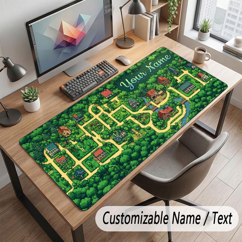 Tapete de Mouse Personalizado com Tema de Controle de Jogo Impressão Personalizada Nome Texto Tapete de Mesa Para Decoração de Mesa de Escritório Doméstico