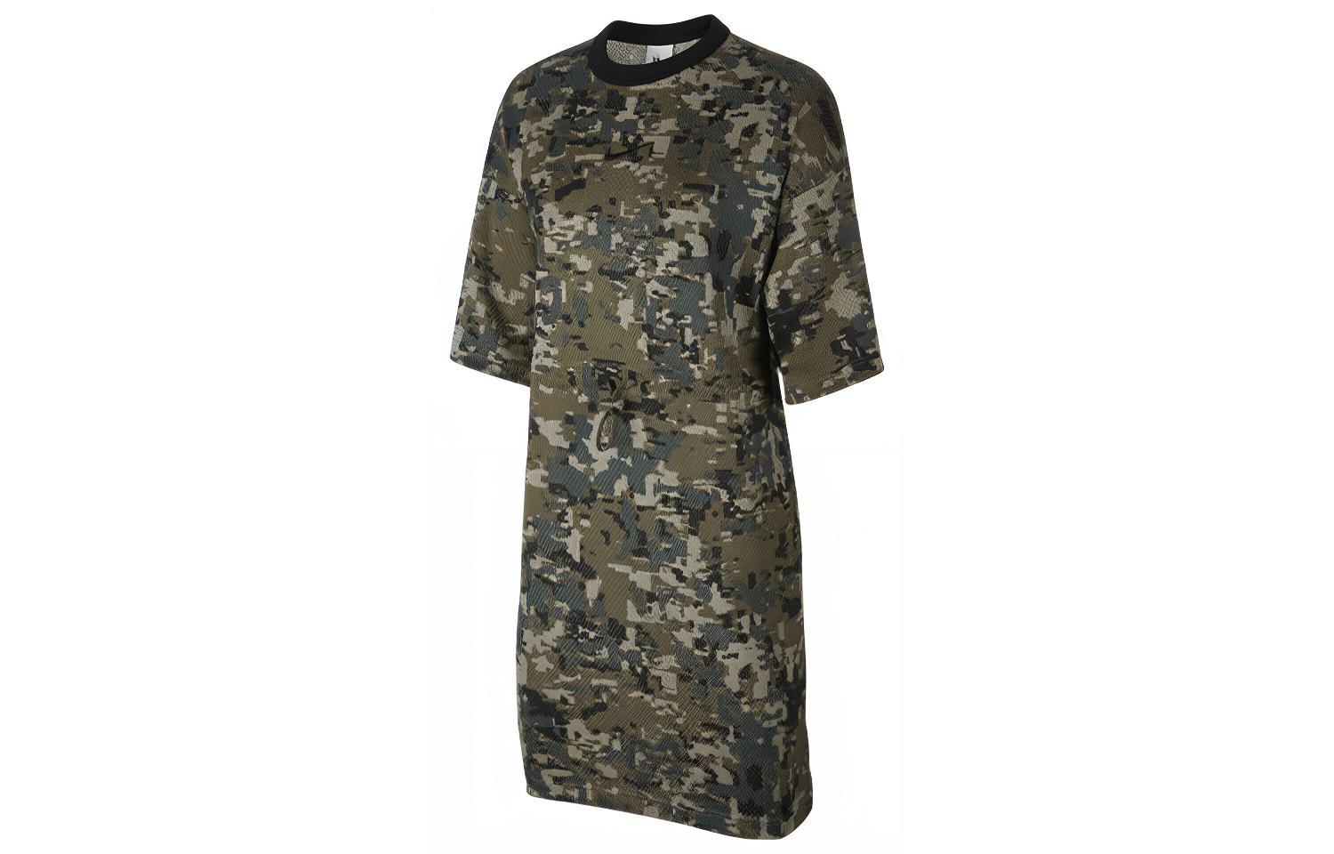 Nike Short Sleeved Dress Women s Olive Green CJ0178-222 XXS