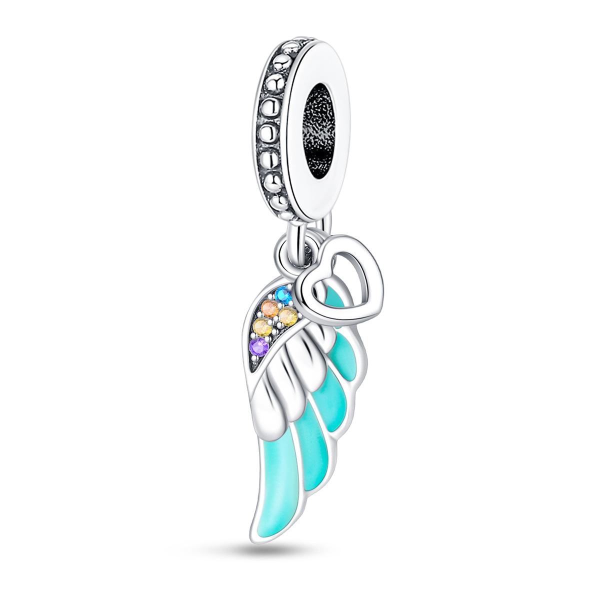 S925 Silver DIY Glow In The Dark Jewelry Accessories Firefly Butterfly Feather Pendant Bracelet Style Beads