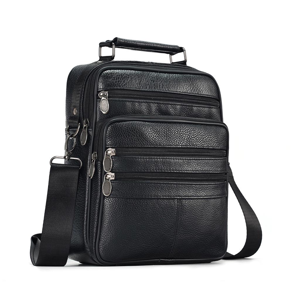Herren Echtleder Vertikale Umhängetasche - Multifunktionale High-End Schultertasche für den lässigen Pendelverkehr