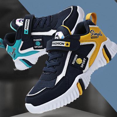 Tênis esportivos infantis de EVA ultraleves para meninos e meninas, malha respirável, velcro, primavera e outono