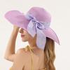 Summer Women Straw Hat Bowknot Wide Brim Floppy Panama Hats Female Outdoor Foldable Beach Sun Cap