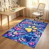 Dog Theme Crystal Velvet Rug Personalized Custom Name Text Soft Floor Mat Home Decor