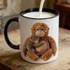Cute Coffee Cup Protect Punch The Monkey Ceramic Mugs 350ml Inspirational Little Monkey Tea Mug Unique Motivational Gift Animal Lovers