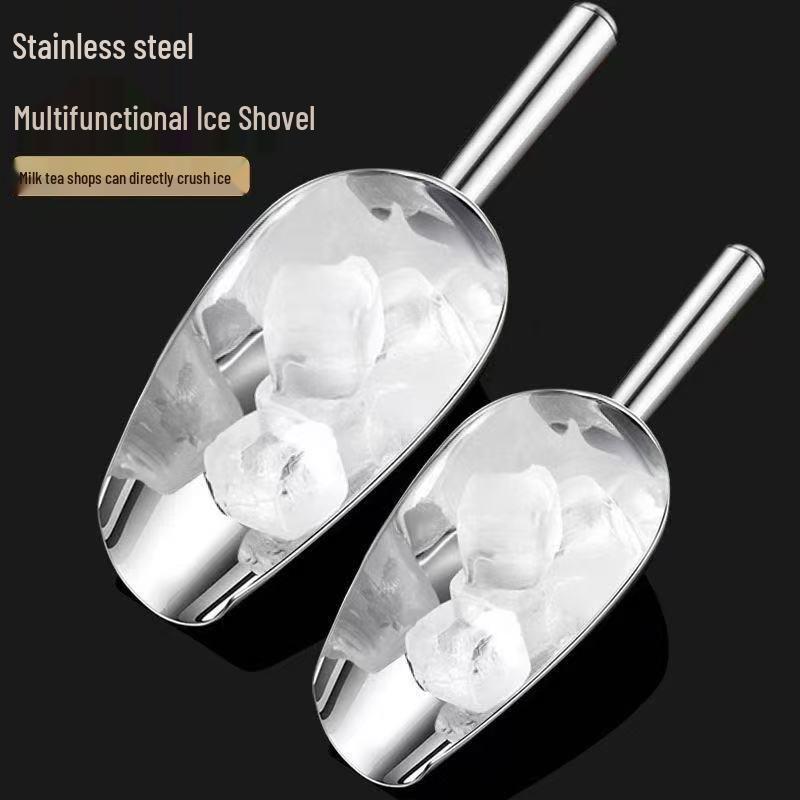 Thickened Stainless Steel Ice and Grain Scoop for Milk Tea Shops, Kitchens, and Supermarkets