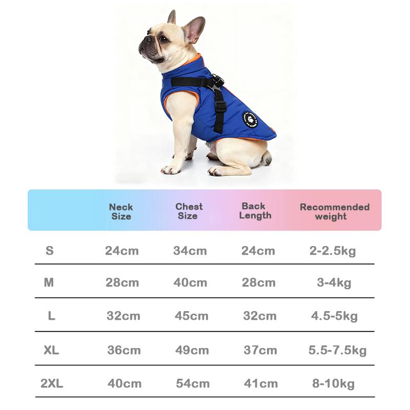 Dog Autumn Winter Thickened Clothes Windproof Waterproof Puppy Jacket D-Ring for Leash Pet Coat for Small Medium Dogs