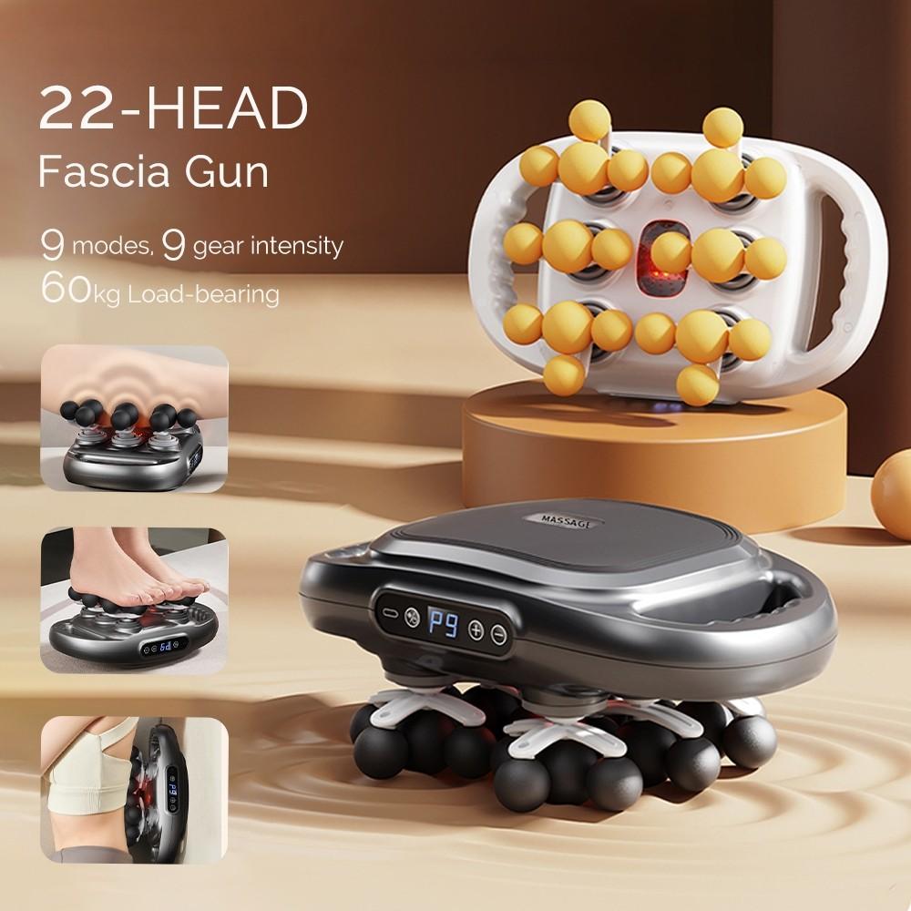 22-head Wireless Fascia Gun Professional Deep Tissue Massage Therapy Device Muscle Relaxation Electric Massager