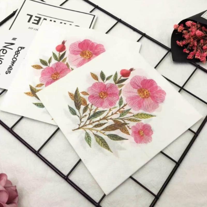 20ks/Pac 33*33cm 2vrstvý jednorázový párty ubrousek květinový vzor