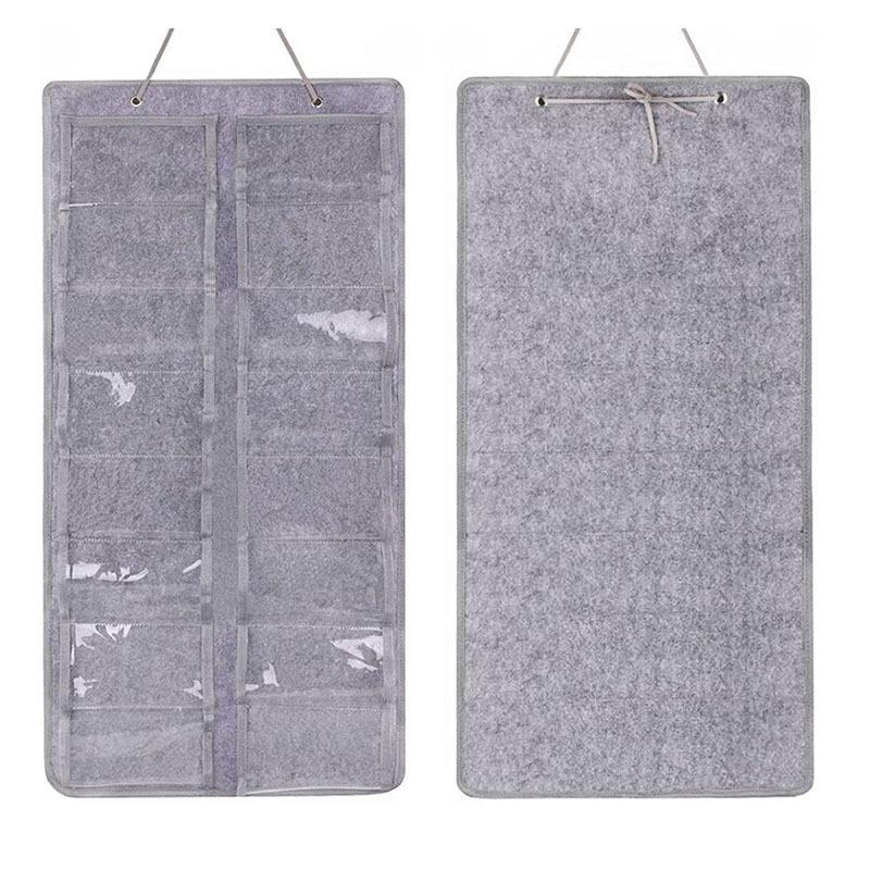 Suporte de Feltro com 16 Compartimentos para Óculos de Sol e Óculos de Grau, Exibição de Armazenamento, Bolsa Suspensa, Bolso de Parede, Caixa Organizadora