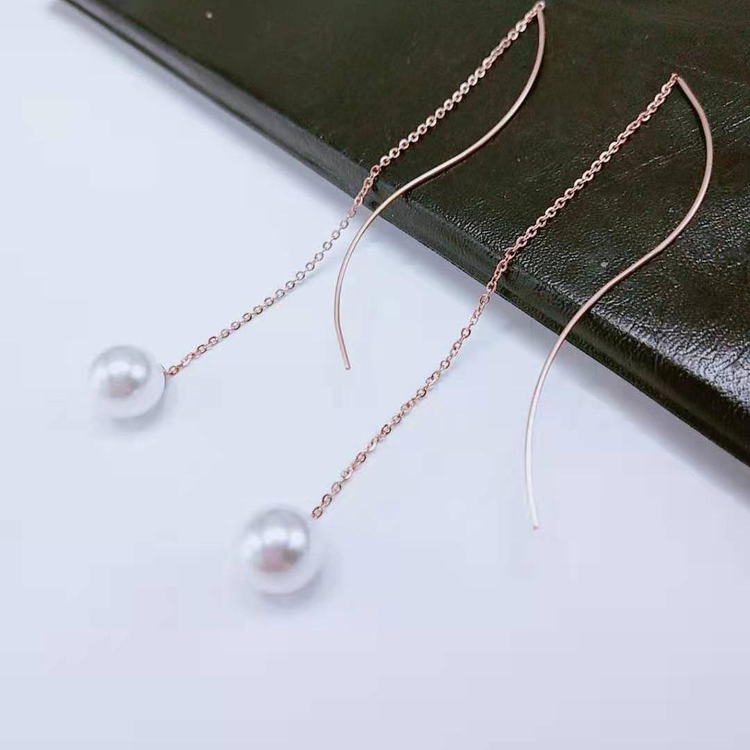 Korean Style Stainless Steel Star Tassel Earrings for Women - Titanium Steel Fashion Accessory