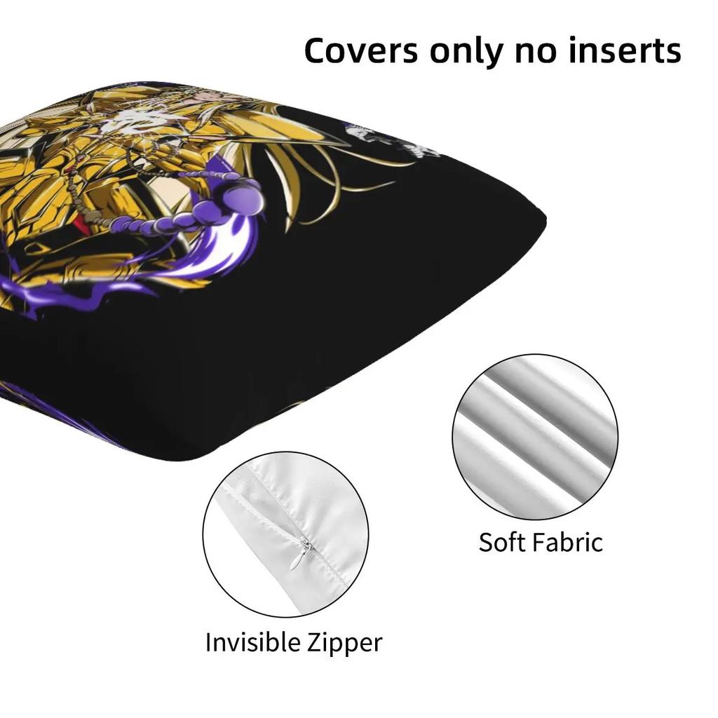Knights Of The Zodiac Saint Seiya 2 Pcs Square Pillowcase Pillow Cover Cushion Decor Comfort Throw Pillow For Home Car