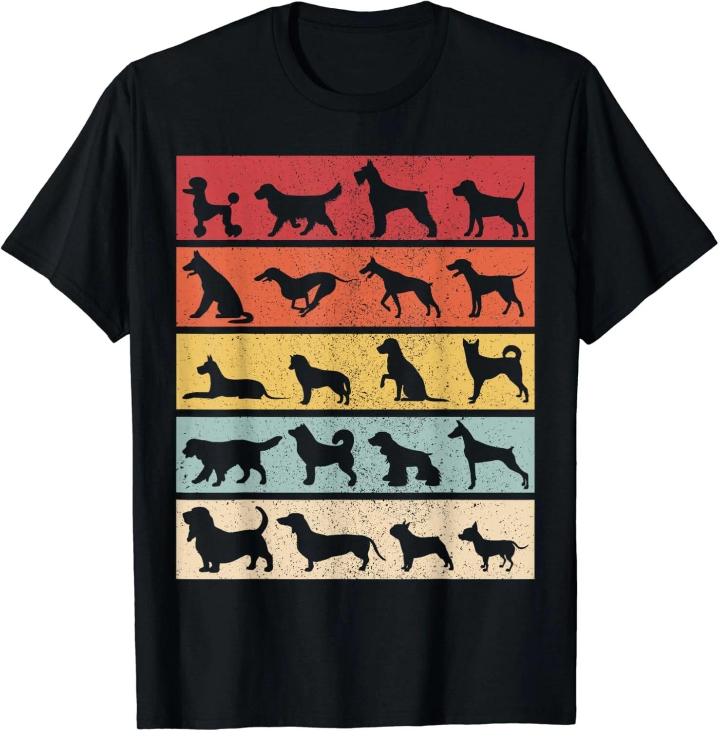 Dog Breeds Types Of Dogs Vintage Animal Dogs Lover Dog Owner Gift Unisex T-Shirt S