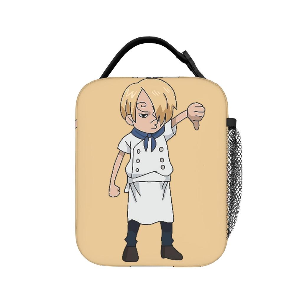 The Cheerful Pirate Flashing Signs Lunch Bag Anime One Piece Funny Lunch Box For Child Cooler Bag Thermal Tote Handbags