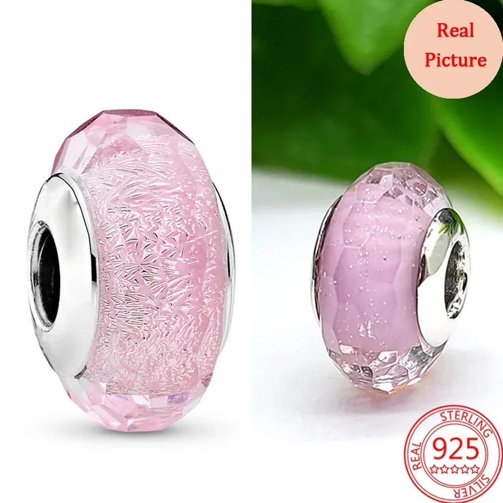 Perles en Verre de Murano Colorées Breloque Vague en Verre Perles en Verre Ondulé Charms S'adaptent aux Bracelets de Marque Bijoux en Cuivre pour Femmes Cadeau