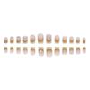 French Yellow Diamond Medium-Length Sweet Style Fake Nail Tips - 24 Pieces