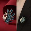 Colorful Retro Peacock Brooch Creative Animal Pin Dazzling Unique Jewelry Accessories Party Daily Decoration Gift