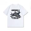 Fighter jet F22 Raptor A10 aircraft F35 fan Tshirt casual pure cotton roundneck top Unisex Women trendy shortsleeved shirt