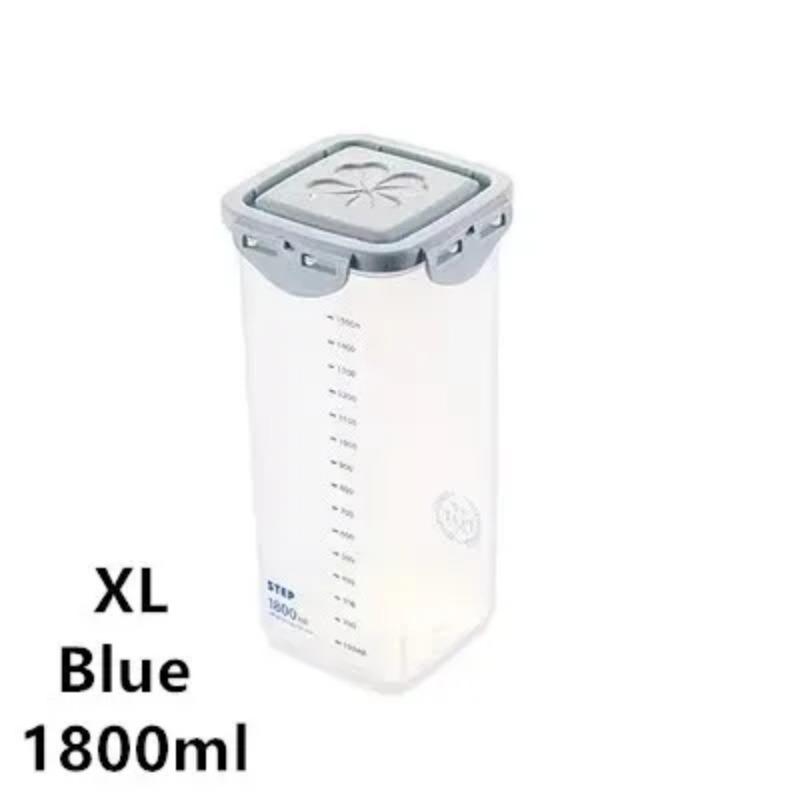 3 Different Capacity Plastic Sealed Cans Kitchen Storage Box Transparent Food Canister Keep Fresh New Clear Container