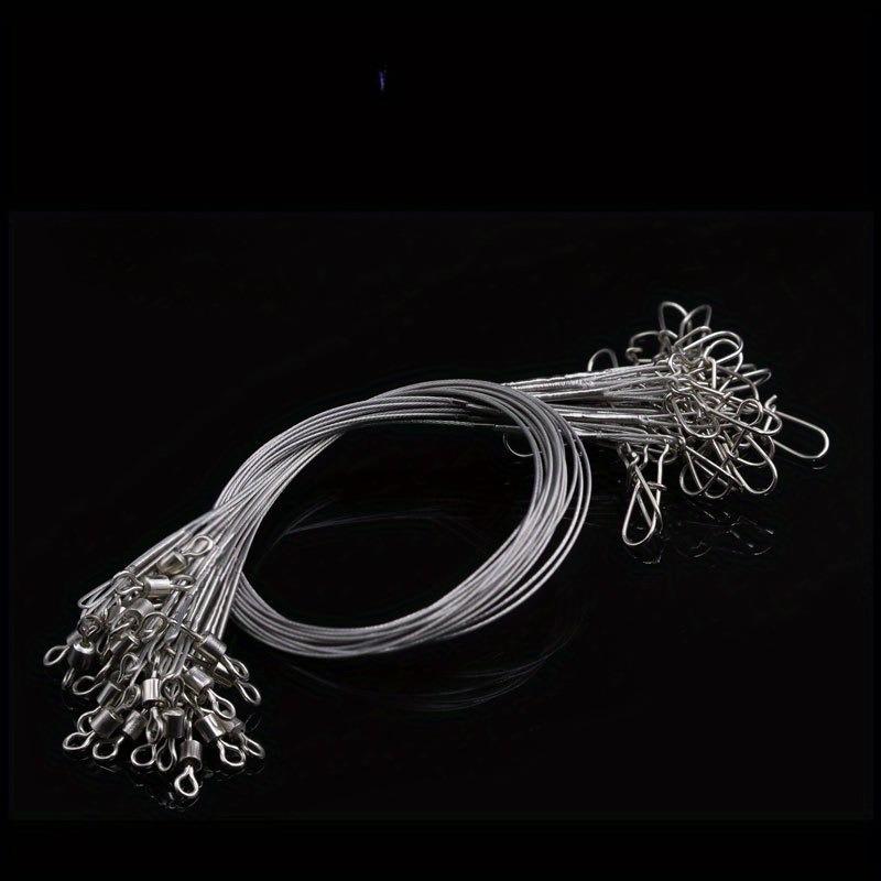24pcs Stainless Steel Fishing Leaders, Durable & Tangle-Free, High-Strength Fish Wire Gear with Swivels & Snaps