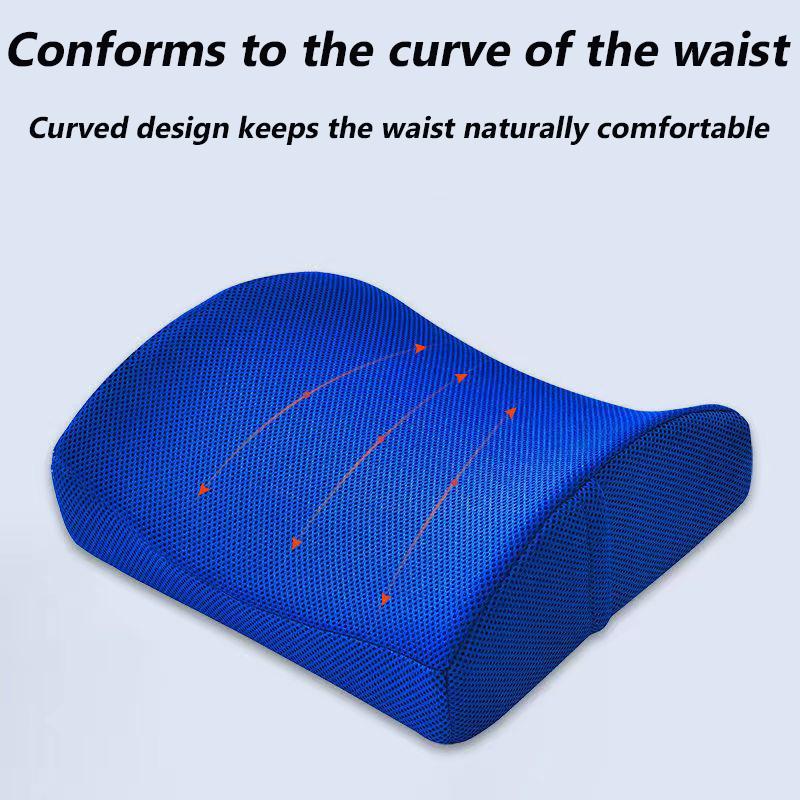 Lumbar Support Cushion Memory Foam Waist Pillow Auto Seat Back Cushion for Car Chair Home Office