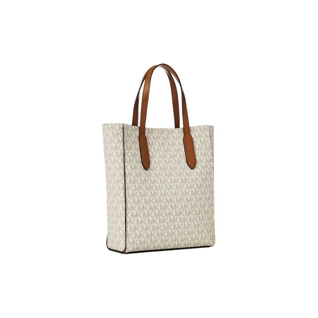 Michael Kors MK Sinclair Monogram Vintage Color Block Tote Bag Women Tote Bags Vanilla-White Brown 30T1G5ST0B-149