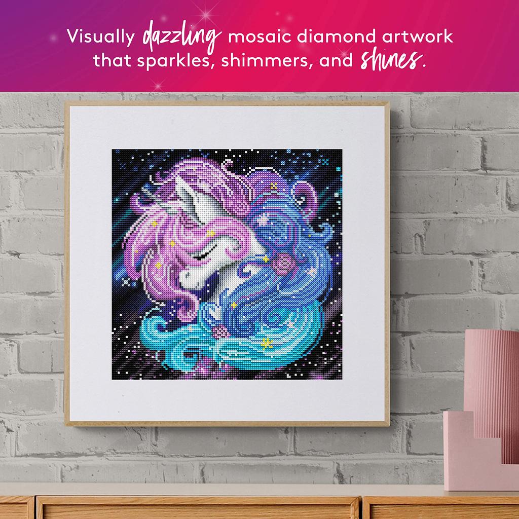 DIAMOND ART CLUB Aurora Unicorn Diamond Painting Kit, Fantasy Diamond Canvas, Round 5D Diamond Art Kit for Adults and All Ages, 13" X 13" (33 X 33cm)
