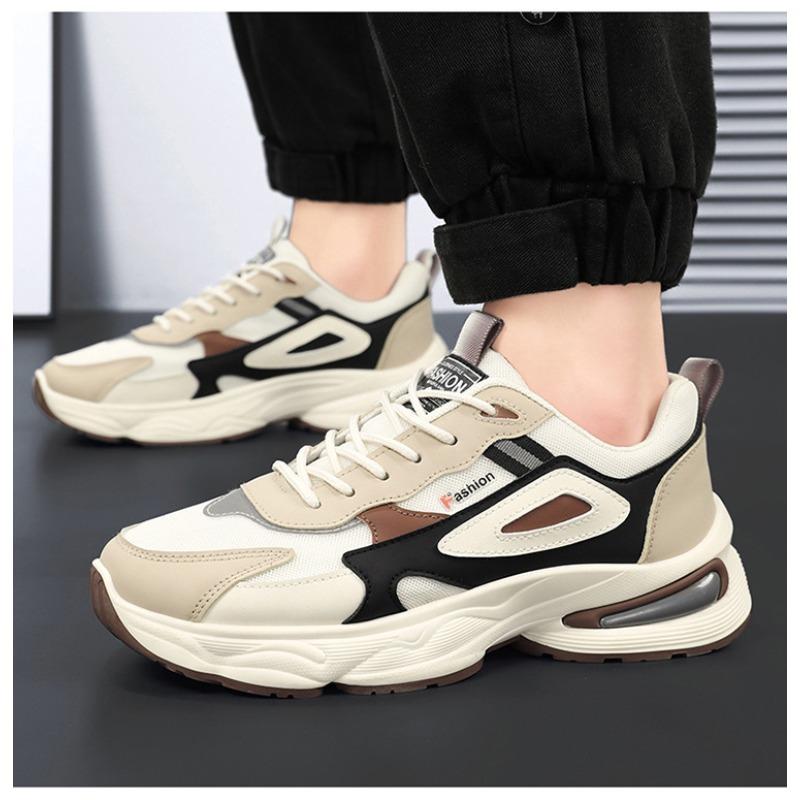 Men's Summer Mesh Breathable Sports Shoes, Comfortable Thick-Soled Air-Cushion Running Casual Dad Shoes.
