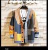 Men's V-Neck Knitted Cardigan Sweater - Autumn/Winter Fashion, Loose-Fit, Long-Sleeved, Stylish Stitch Design.