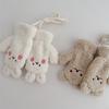 Cute Plush Baby Gloves Bear Embroidered Toddler Mittens Winter Thick Warm Cashmere Kids Full Finger Gloves
