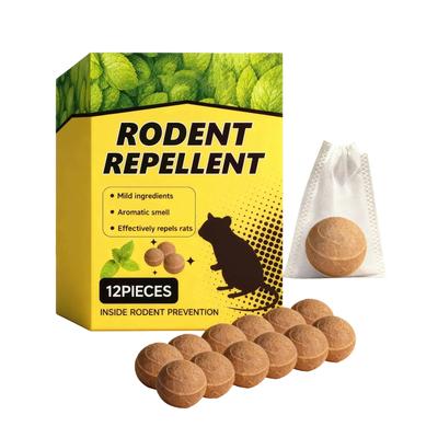 12 Pack Powerful Rat Repellents Pills, Natural Pest Deterrent For Home & Garden, Pet-Safe & Poison-Free, Easy-to-Use Rodent Control