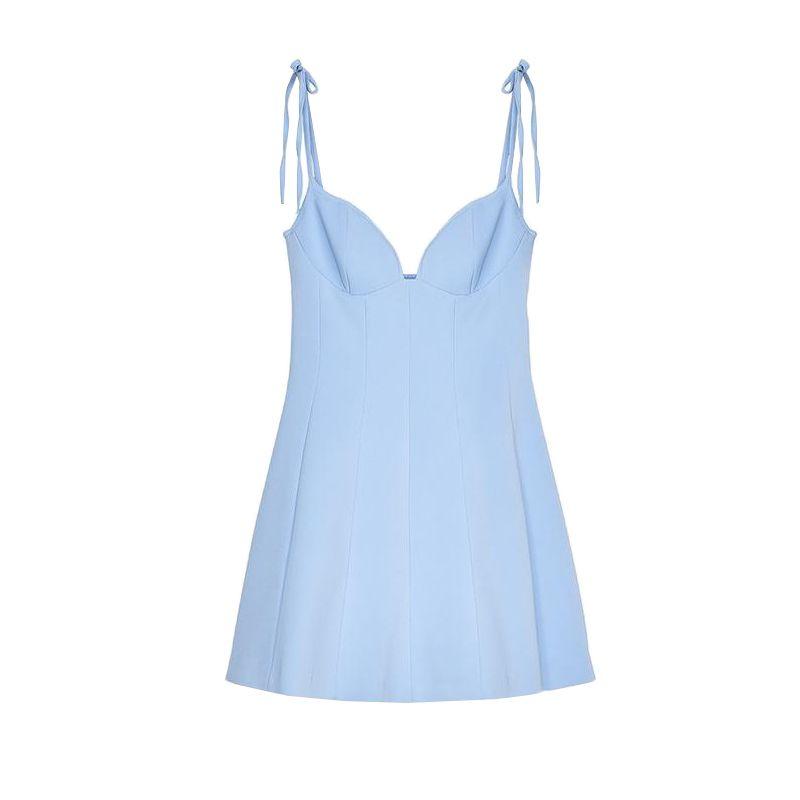 Summer New Product Women's Clothes Bowknot Decoration Sling Short Dress 3152210 3152346 2888777