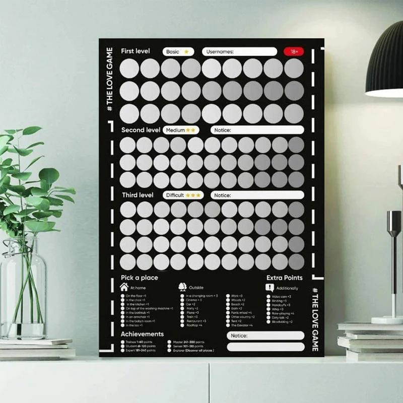 Hot Selling 100 Things To Do Between Couples Adventures Couple Game Bedtime Calendar Poster Couples Games 100 Dates List Bedroom