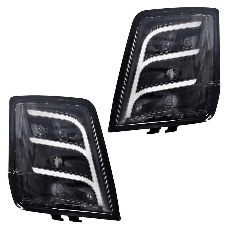 Compatible with Shaanxi Delong X3000 Headlight Assembly, Four-Lens Laser Full LED X5000 Super Bright.