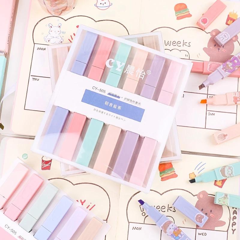 Highlighters Stationery Markers Charming Colored Markers Highlighter Pen Back To School Aesthetic Supplies