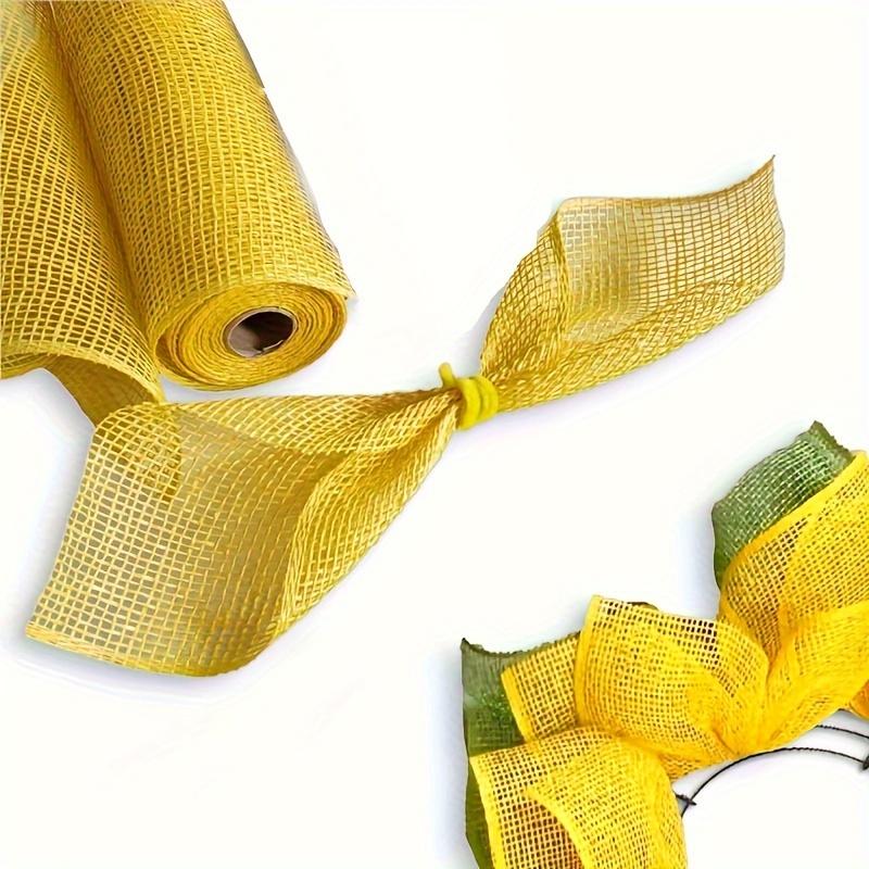 1 st Gul Jute Deco Mesh Dekorativt Nät För Blomsterinslagning Heminredning DIY Hantverkstillverkning