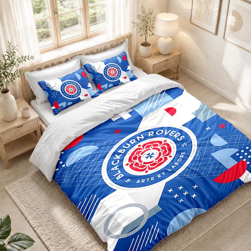 Bedding Set 1 Duvet Cover 2 Pillowcases Blackburn Rovers Football Print Bedroom Home Decoration