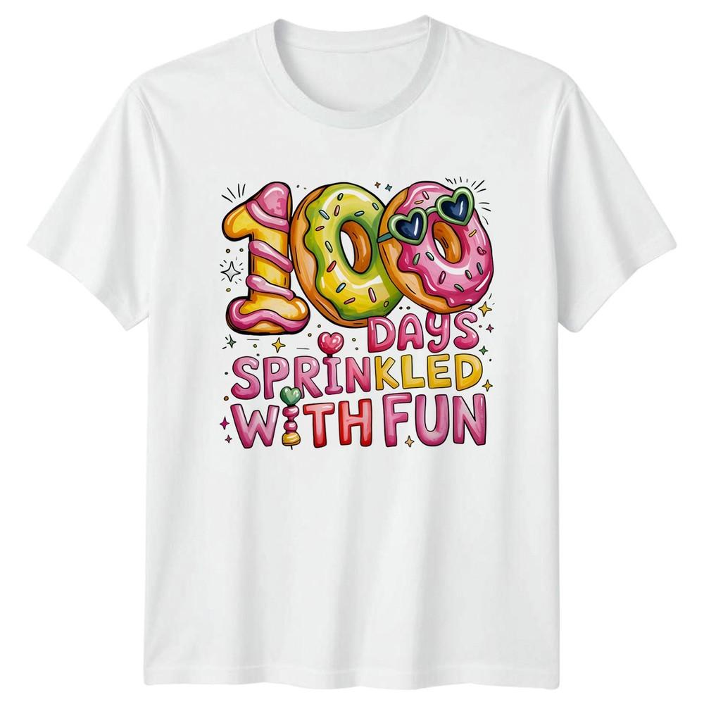 Sprinkled TShirt Donut School Milestone Education Celebration 100th School Gift S