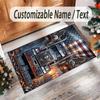 Truck Theme Crystal Velvet Rug Personalized Custom Name Text Soft Floor Mat Home Decor