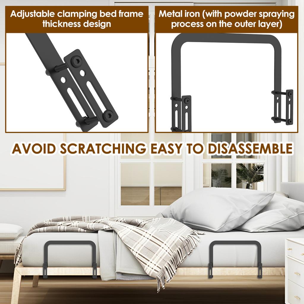 2/4Pcs Mattress Slide Stoppers Metal Non Slip Mattress Gripper Adjustable Mattress Retainer Bar Bracket for Home Metal Bed Frame