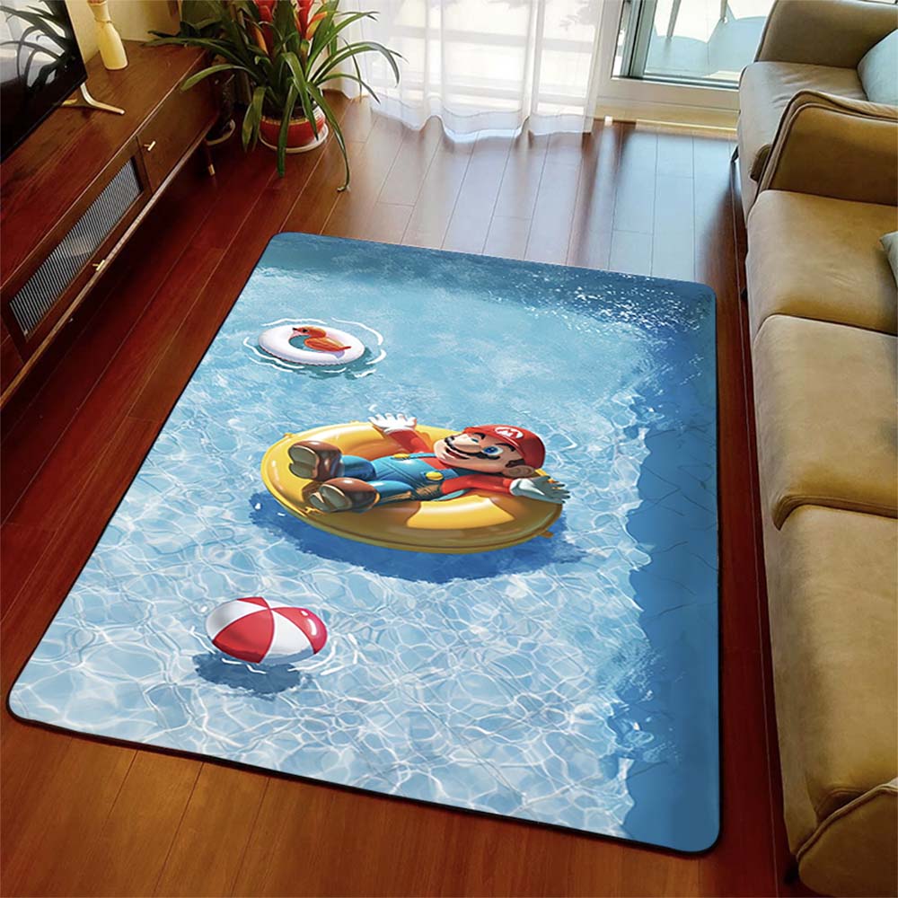 

Retro Mario Bros Design Area Rug Durable Polyester Non-Slip Floor Carpet Living Room Bedroom Decor 60x90cm