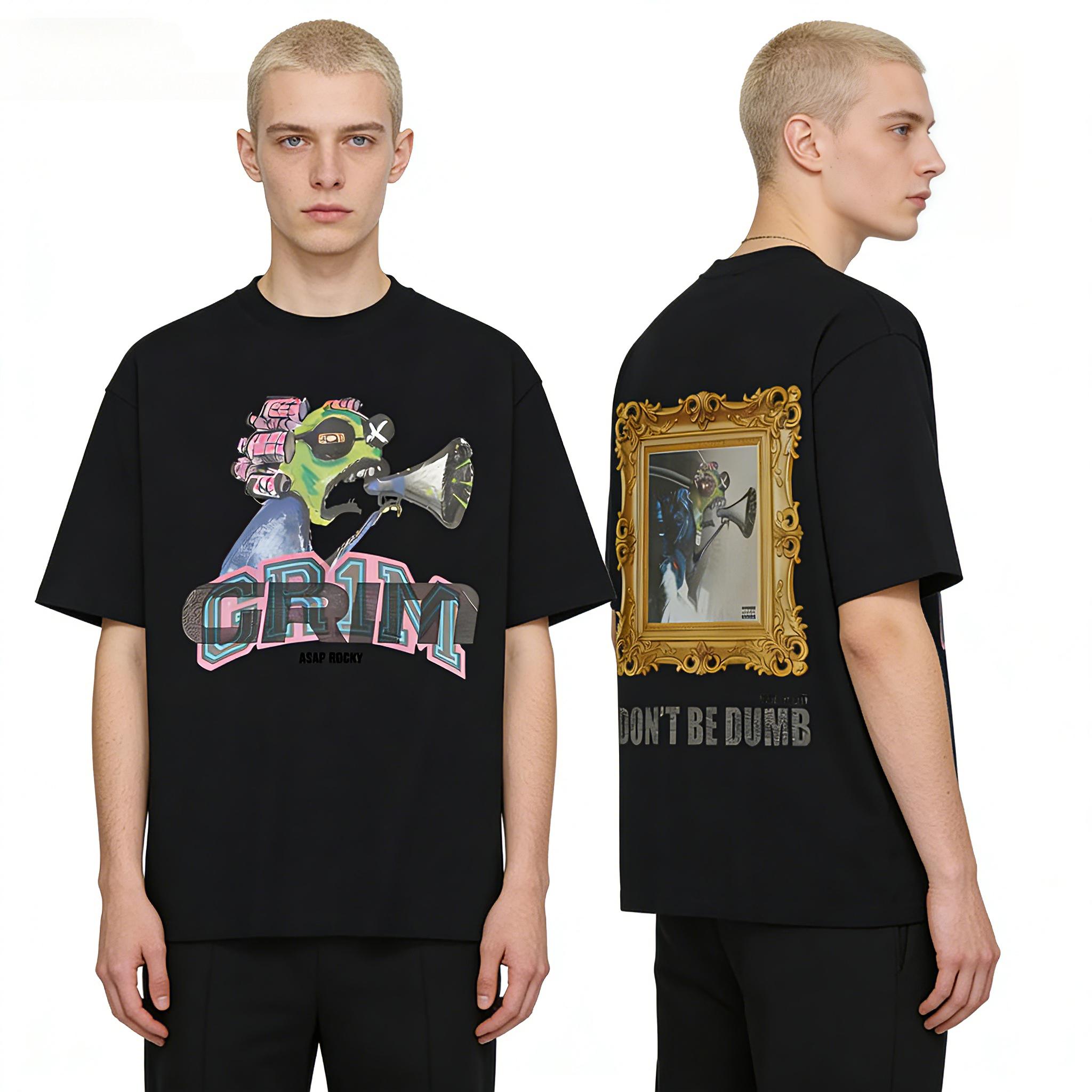 2026 SpringSummer New Style GR1M American Rap Artist ASAPRockyTEE HighQuality Roundneck TShirt M